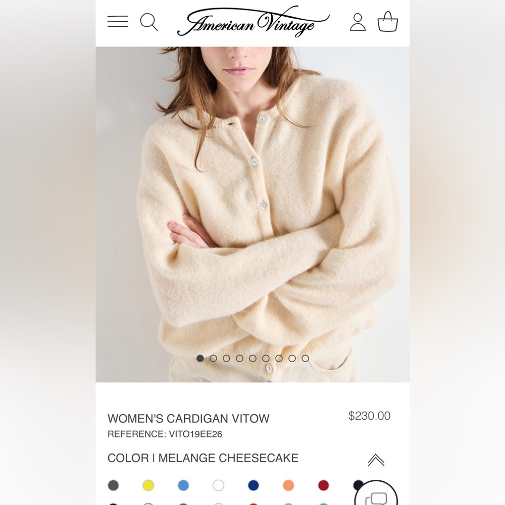 American Vintage Vitow Cardigan Melange Cheesecake